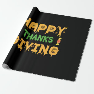 Papel De Presente Feliz aniversário da Ação de Graças de Halloween