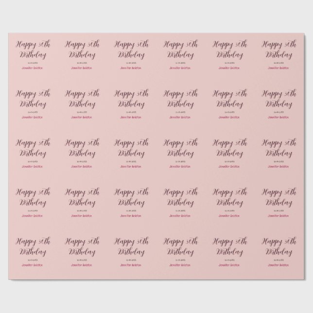 Papel De Presente Feliz aniversário de 30 anos adicionar nome data e (Aberto)