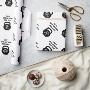 Papel De Presente Feliz aniversário de 40 anos malhação do ginásio d