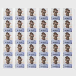Papel De Presente Feliz aniversário de 50 anos nome foto ano homem s