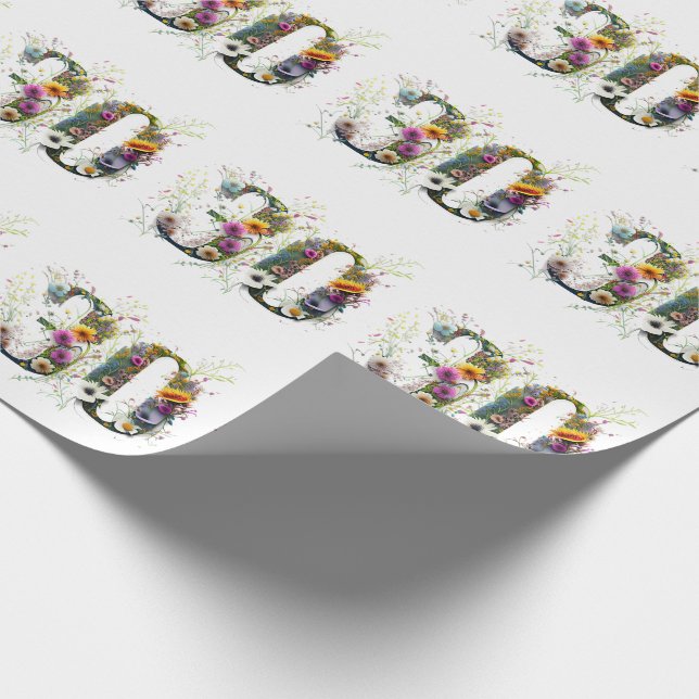 Papel De Presente Feliz Aniversário do aniversário de 30 anos Wildfl (Ponta)