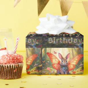 Papel De Presente Feliz Aniversário do Coelhinho Quente