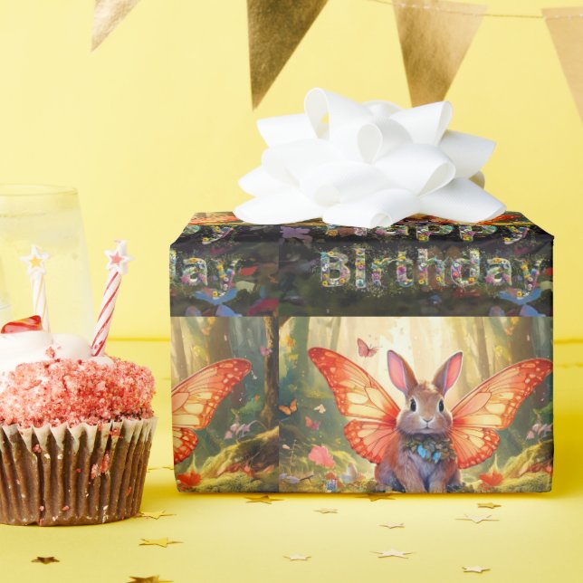Papel De Presente Feliz Aniversário do Coelhinho Quente (Festa de aniversário)