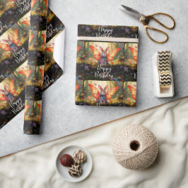 Papel De Presente Feliz Aniversário do Coelhinho Quente