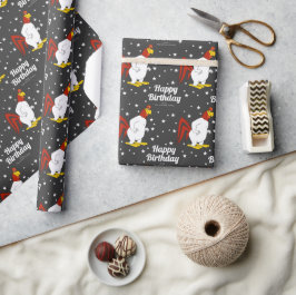 Papel De Presente Feliz Aniversário do Foghorn Leghorn Personalizado