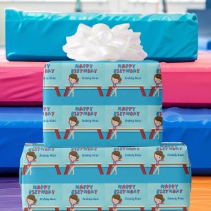 Papel De Presente Feliz Aniversário do Gymnast Personalizado da Gym