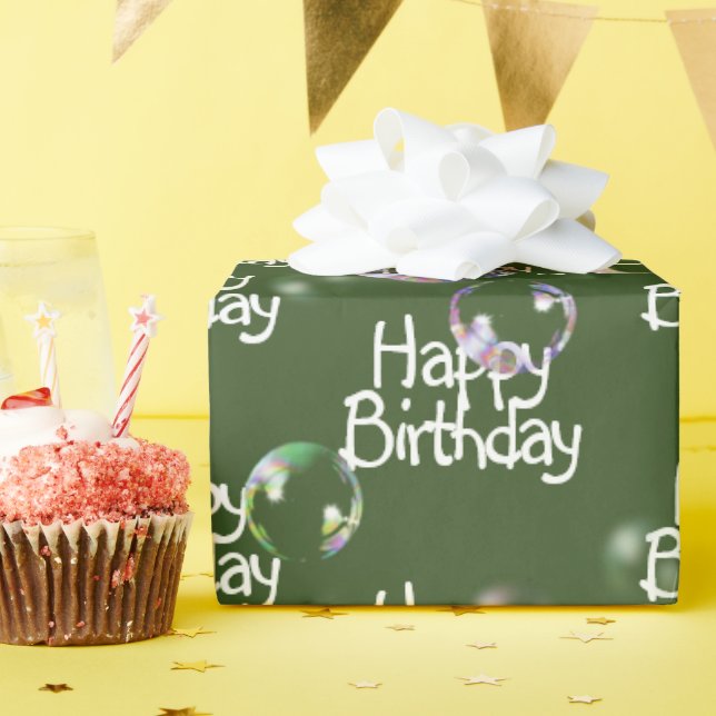 Papel De Presente Feliz aniversário do Livro Verde (Festa de aniversário)