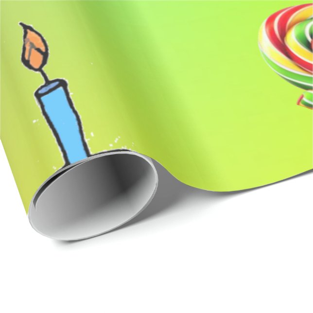 Papel De Presente Feliz Aniversário do Papel Luminoso (Ponta do rolo)