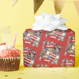 Papel De Presente Feliz Aniversário dos Animais Engraçados Adicione