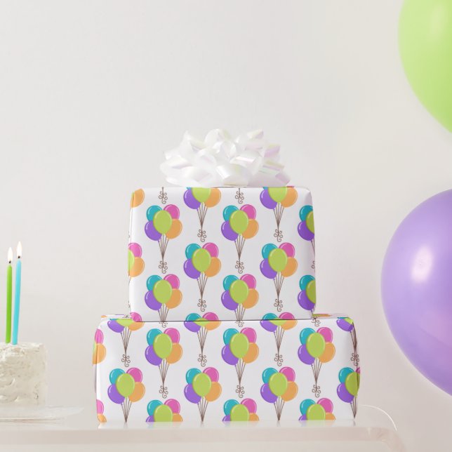 Papel De Presente Feliz aniversário dos balões (Presentes para festas)