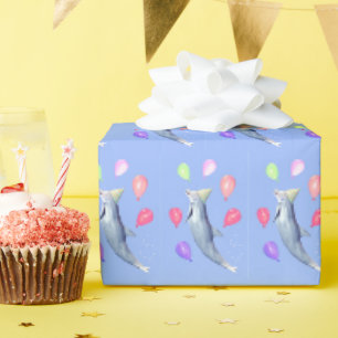 Papel De Presente Feliz Aniversário Golfinho