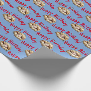 Papel De Presente Feliz aniversário no beisebol de luva