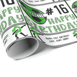 Papel De Presente Feliz Aniversário Nome Idade Sentimento Futebol Es
