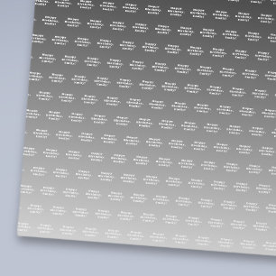 Papel De Presente Feliz Aniversário & Qualquer Nome   Ombre Preto Ci