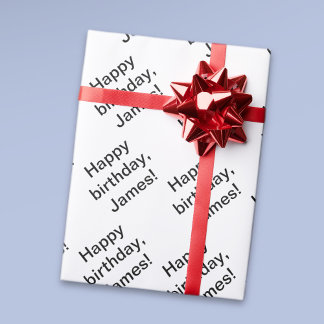 Papel De Presente Feliz aniversário repetitivo personalizável (qualq