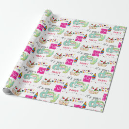 Papel De Presente Feliz Aniversário Wraping Paper FUN Cupcake