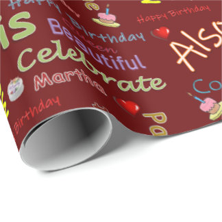 Papel De Presente Feliz Aniversário Wraping Paper Martha
