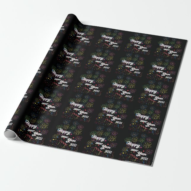 Papel De Presente feliz ano novo 2021 (Desenrolado)