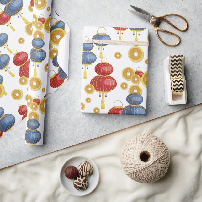 Papel De Presente Feliz ano novo Chinses (Artesanato)