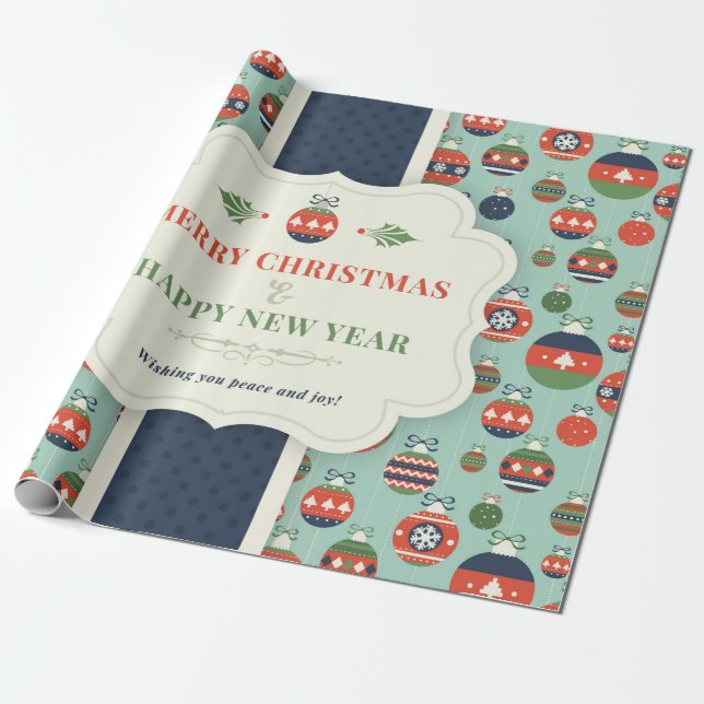 Papel De Presente Feliz ano novo e papel embrulhado abençoado (Desenrolado)