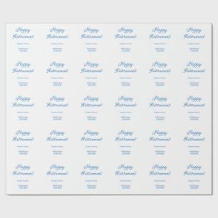 Papel De Presente Feliz aposentadoria azul anos de serviço nome past