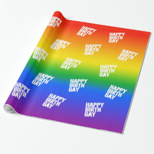 Papel De Presente Feliz Birthgay