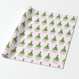 Papel De Presente Feliz canadense Flag Maple Leaf Christmas Tree