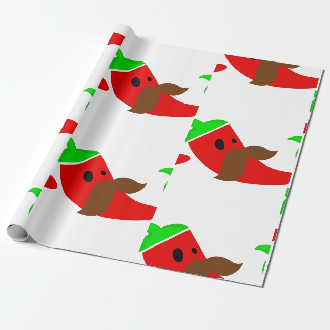 Papel De Presente feliz cinco de mayo mustache pimenta engraçado (Desenrolado)