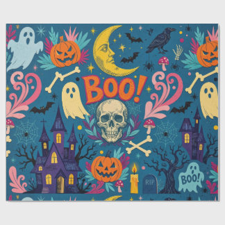 Papel De Presente Feliz Classe Boo Halloween