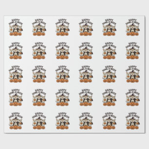 Papel De Presente Feliz Como-O-Queremos Corgi Dia das Bruxas Cachorr