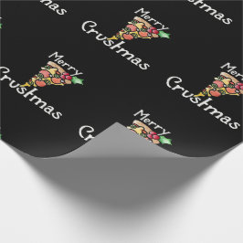 Papel De Presente Feliz Crustmas Pizza Natal