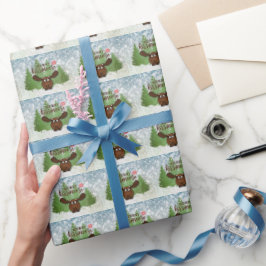 Papel De Presente Feliz de Natal engraçada Kissmoose