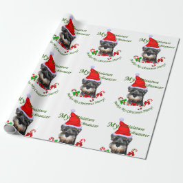 Papel De Presente Feliz de Natal Miniature Schnauzer
