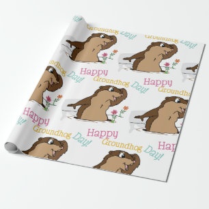 Papel De Presente Feliz Dia da Marmota
