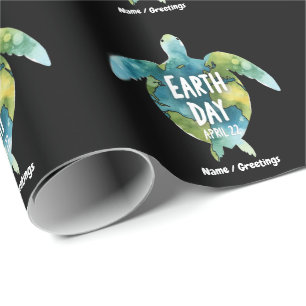 Papel De Presente Feliz Dia da Terra Salvar a Terra e Salvar a Tarta