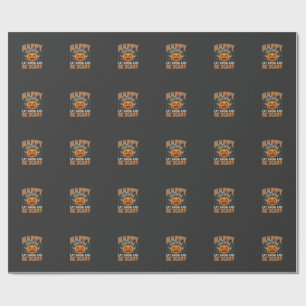 Papel De Presente Feliz Dia das Bruxas Abóbora Comer Beber Ser Assus