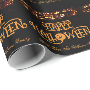 Papel De Presente Feliz Dia das Bruxas do Funny Jack o'Lanterna Pump