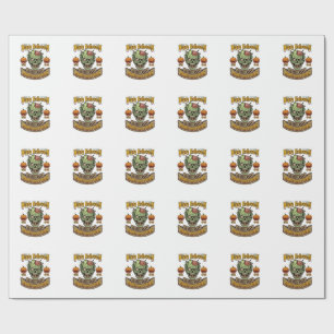 Papel De Presente Feliz Dia das Bruxas Zumbis Comeram Bomba de Cabeç