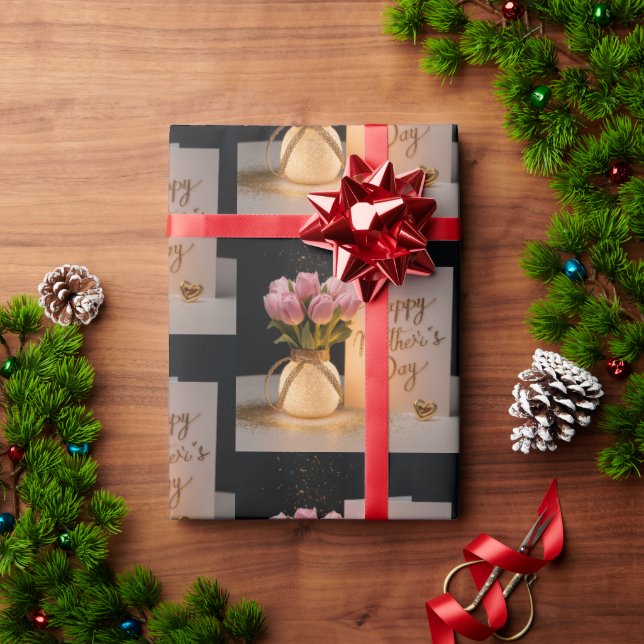 Papel De Presente Feliz Dia das Mães (Presente de Natal)