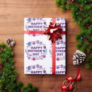 Papel De Presente Feliz Dia das Mães Estilo Retrô Amo Você Mamãe