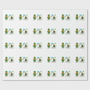Papel De Presente Feliz Dia de São Patrício Leprechaun Arco-íris