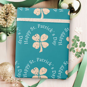 Papel De Presente Feliz Dia de São Patrício Trevo de Três Folhas