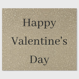Papel De Presente Feliz Dia dos Namorados Brilhante Dourado Preto Pe