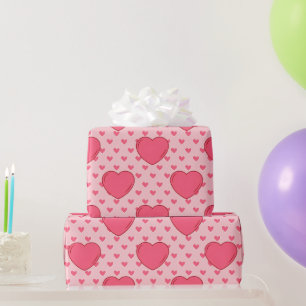 Papel De Presente Feliz Dia dos Namorados Coração Vermelho para Aman
