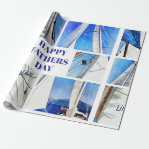 Papel De Presente Feliz Dia dos Pais Arte Colagem de Velas Brancas A