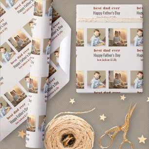 Papel De Presente Feliz Dia dos Pais Foto Personalizada Creme Terrac