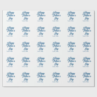 Papel De Presente Feliz dia dos pais nome cinza amor melhor papai de