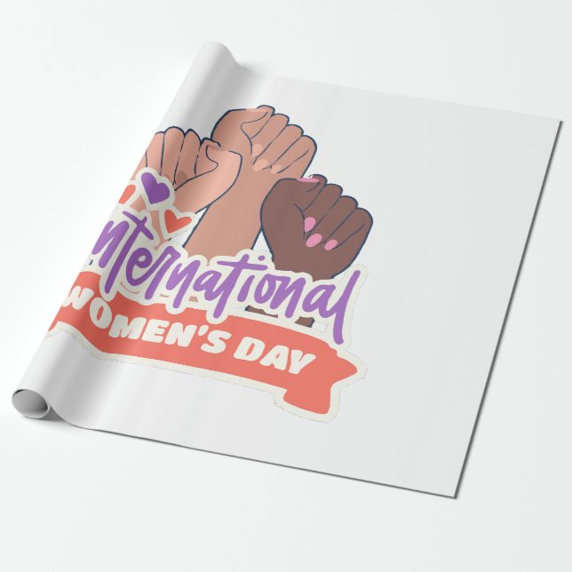 Papel De Presente Feliz Dia Internacional da Mulher (Desenrolado)
