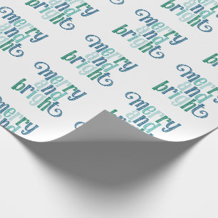 Papel De Presente Feliz divertida e tipografia brilhante design azul