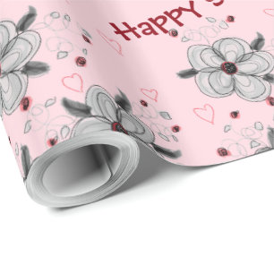 Papel De Presente Feliz Doce 16 Pink Gift Wrap